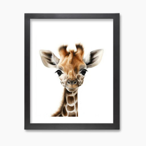 Play & Oak Giraffe - Black Frame, 11 X 14