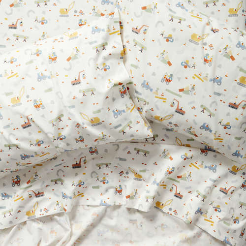 Stay Cool Trucks 100% Organic Cotton Kids Full Sheet Set