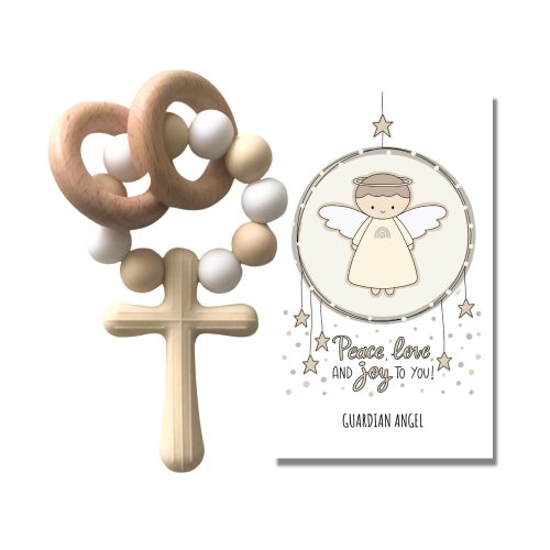 GUARDIAN ANGEL Silicone Rosary | Baby's First Rosary | Catholic Baby Gift | Baby Shower | Baptism