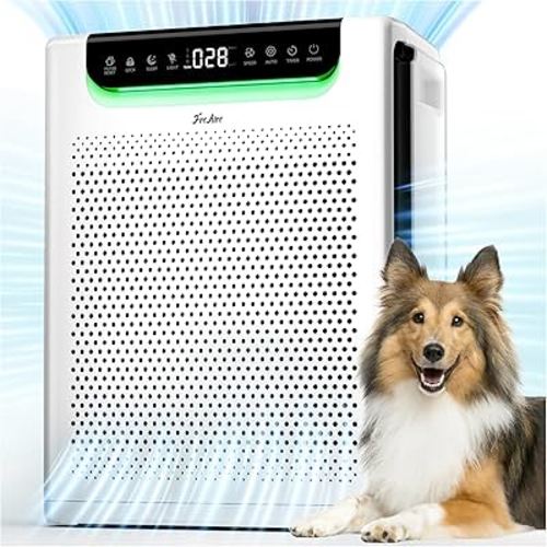 Air Purifiers for Home Large Room, Cover Up to 2600 Ft² with Washable Filters, Powerful Turbo Mode, PM2.5 Air Quality Display, 22dB Sleep Mode, Air Cleaner for Pets Hair, HAP607, White