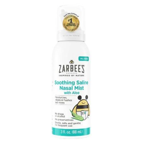 Zarbee's Soothing Saline Nasal Mist With Aloe - 3 Oz