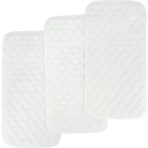 BlueSnail Quilted Thicker Waterproof Changing Pad Liners,3 Count(Snow White)
