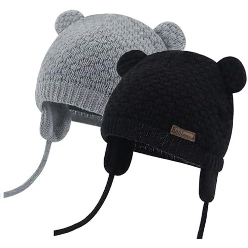 Duoyeree Kids Baby Hat Soft Warm Cable Knit Beanie Toddler Girl Fall Winter Hats