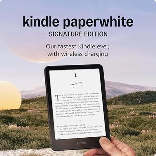 Amazon Kindle Paperwhite Signature Edition 32GB – Our fastest Kindle with auto-adjusting front light, wireless charging, and weeks of battery life – Metallic Black
