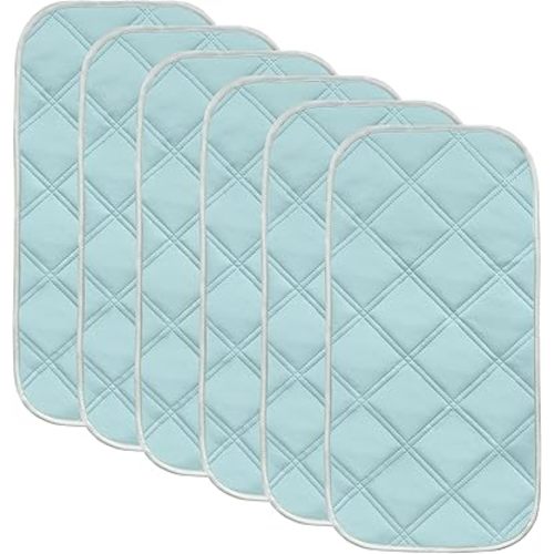 Sunny zzzZZ 6 Pack Baby Waterproof Changing Pad Liners - Quilted Thicker Ultra Soft Changing Table Cover Liners - Durable & Easy to Clean - Blue - 23" x 11"