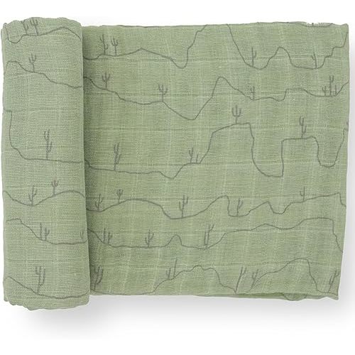 Little Unicorn Premium Cotton Swaddle Baby Blanket | Breathable Fabric | for swaddling, Play, Nursing & More (Cactus Lines)