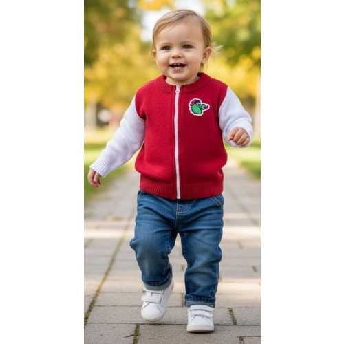 Philly Phanatic Baby Infant and Youth Kids Red and White Full Zip Sweater Made In USA ishopirish