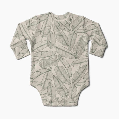 Goumi Kids x Babylist Printed Long Sleeve Bodysuit - Banana Leaf, 0-3 M