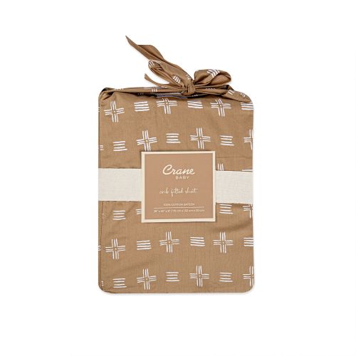 Kendi Neutral Copper Baby Crib Sheet | Crane Baby