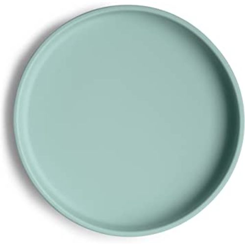 mushie Classic Silicone Suction Plate | BPA-Free Non-Slip Design (Cambridge Blue)