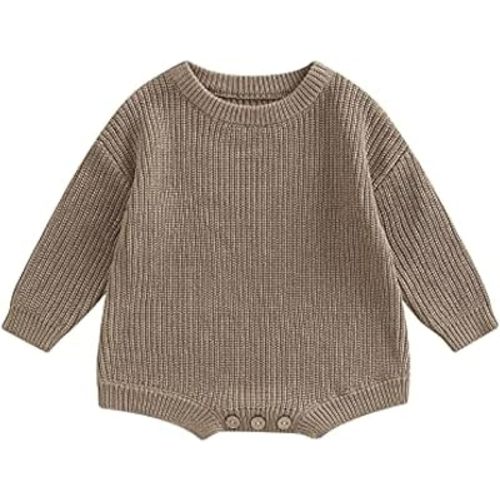 woshilaocai Baby Boy Girl Sweater Oversized Long Sleeve Knitted Romper