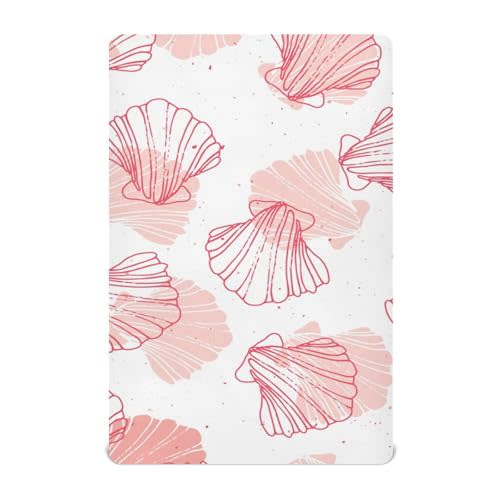 Kigai Coral Seashell Crib Sheets - Stretchy Fitted Crib Sheets for Boys Girls, Unisex Cozy Baby Crib Sheet 28 x 52 x 9 Inches