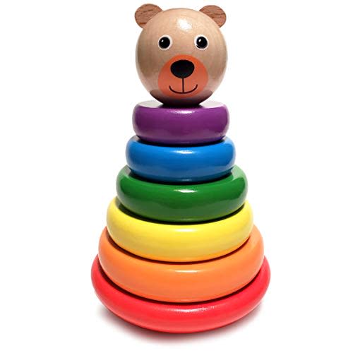 KIDS KORNER Baby Toys Wooden Stacking Rings - Bilingual Educational Toys for 2 Year Old | Learn Rainbow Colors in English & Spanish | Wood Building Blocks with Toddler Games Learning Activities Ebook