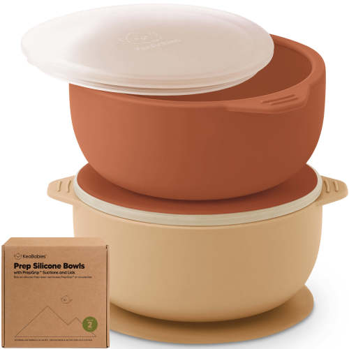 2-Pack Prep Silicone Suction Bowls (Terracotta)
