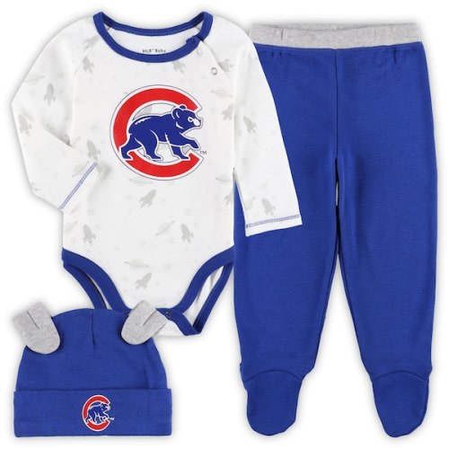Newborn & Infant Chicago Cubs Royal/White Dream Team Bodysuit, Hat & Footed Pants Set