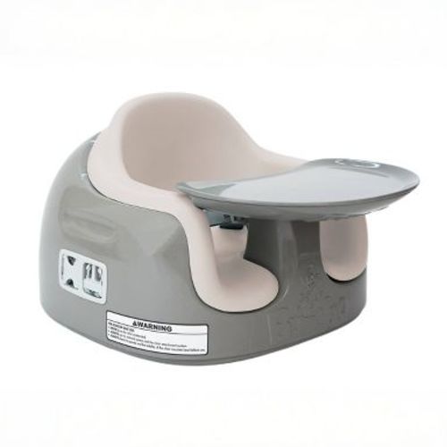 Bumbo Baby Infant Toddler Soft Foam Multi Seat with Removable Tray and Safety Buckle Straps for Kids' 6-36m - White Sand on Breige