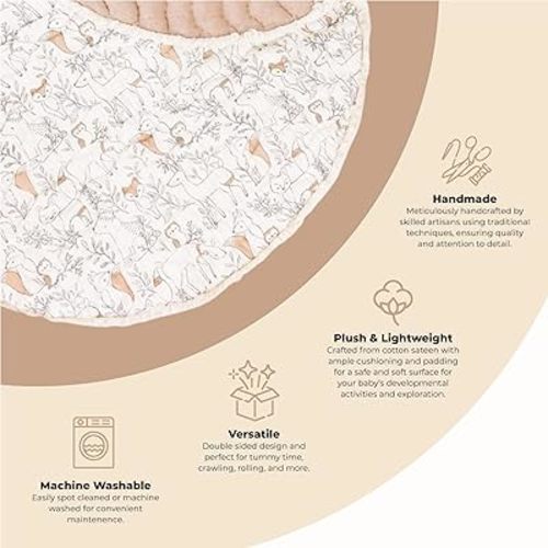Crane Baby Activity Mat, Baby Play Mat for Boys and Girls, Woodland Animals, 40" x 40", Baby Must Haves, Infant Play Mat, Tummy Time Baby Floor Mat, Kids Play Mat, Tummy Time Mat, Tummy Time Toys - Playmat