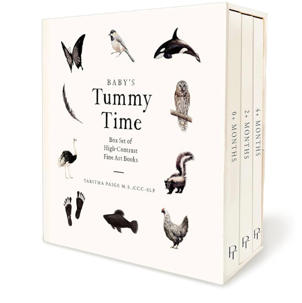Baby's Tummy Time Book Box Set: A 3-Book Box Set of High-Contrast Art for Visual Stimulation at Tummy Time (Tabitha Paige Children's Book Series)