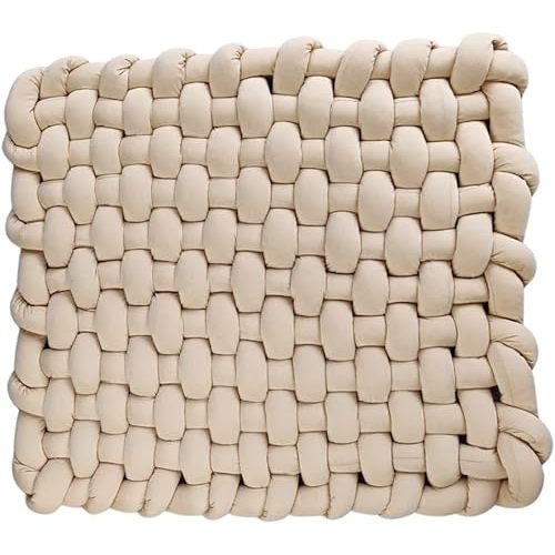 Wonder Space Knotted Braided Plush Mat- Beige