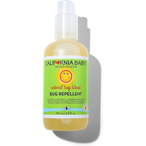 California Baby Natural Bug Repellent Spray | Citronella & Lemongrass Bug Spray | DEET-Free | Repels Mosquitoes | Allergy Friendly | Great Smell | Baby & Adult Insect Repellent Spray | 192 mL / 6.5oz