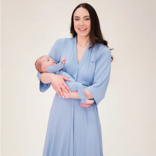 Lila Labor Gown in Periwinkle Blue