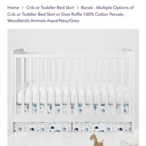 Bacati - Multiple Options of Crib or Toddler Bed Skirt or Dust Ruffle