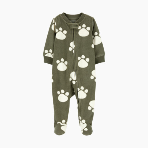 Fleece Footed PJs - Green