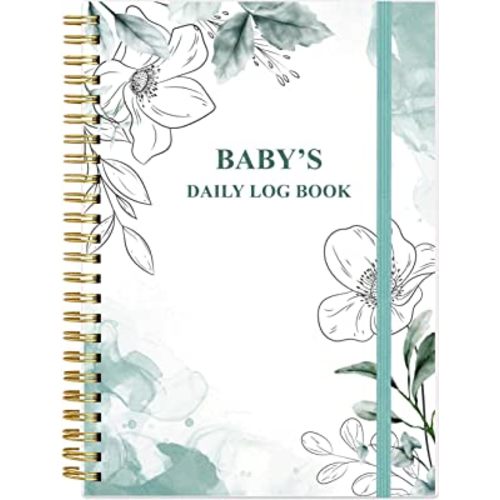 Baby's Daily Log Book - A5 Baby's Tracking for Newborns, 150 Easy to Fill Pages to Track and Monitor Your Newborn Baby's Schedule, Teal Flowers