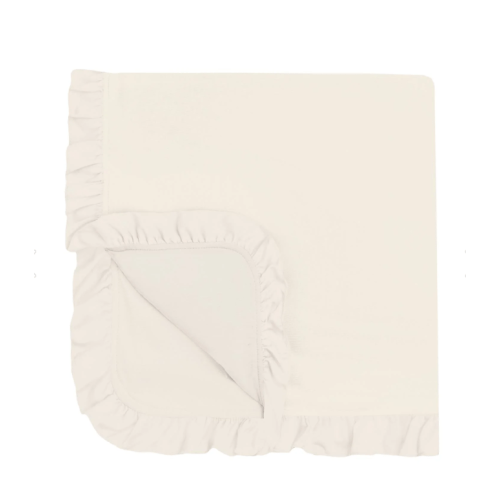Ruffle Stroller Blanket in Natural