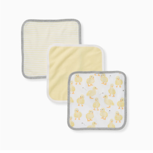 Little Ducks Organic Cotton Washcloths 3 Pack