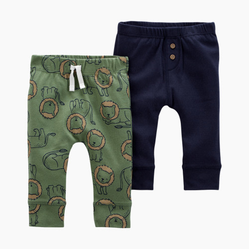 Carter's Cotton Pants (2 Pack) - Green/Blue, NB