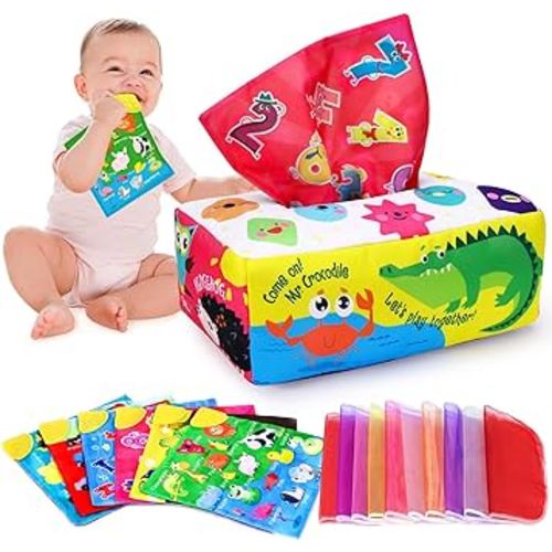 Montessori Baby Toys for Ages 6-18 Months - Pull String Teether, Stacking  Blocks, Sensory Shapes & Storage Bin, Infant Bath Time Fun, 4 in 1 Toddlers