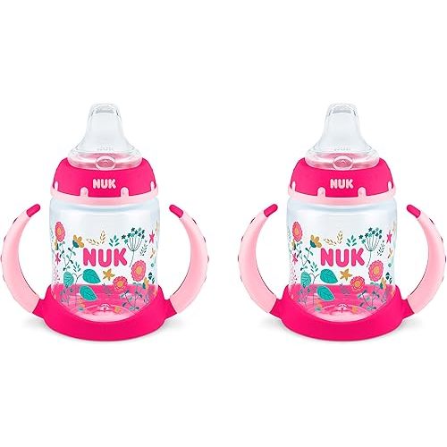 NUK Learner Cup, 5oz, 2-Pack, Flowers – BPA Free, Spill Proof Sippy Cup