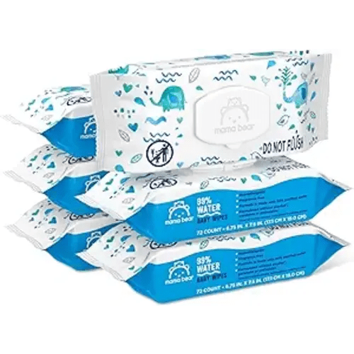 Amazon Brand - Mama Bear 99% Water Based Baby Wipes, Hypoallergenic for Sensitive Skin, Fragrance Free, 432 Count (6 Packs of 72) - 72 Count (Pack of 6)