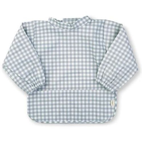 SARO Vichy Long Sleeve Waterproof Bib: Classic Style for Baby Feeding - Infant Mealtime, Spill Protection, Baby Essentials