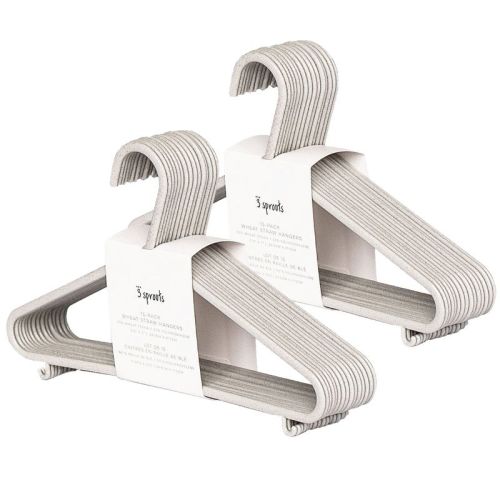 3 Sprouts Kids & Baby Wheat Straw Plastic Hangers 30 pack - Gray