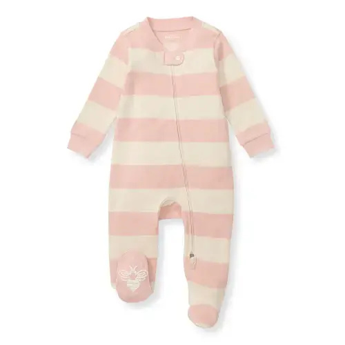 Rugby Stripe Organic Cotton Sleep & Play - Pink Sand – Burt's Bees Baby