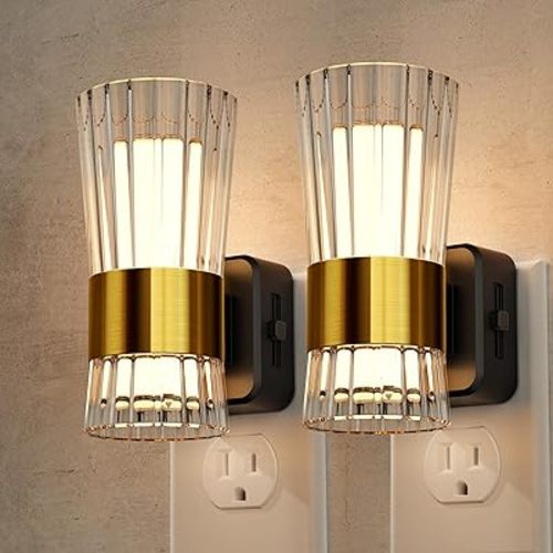 Night Light, Night Lights Plug into Wall, Soft White LED Nightlight for Kids, Adjustable Brightness 0-100LM, Dusk to Dawn Sensor, Soft Light for Bedroom, Hallway, Nursery, 2 Pack
