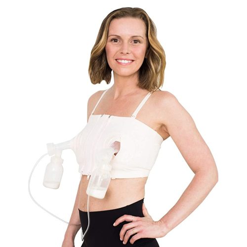 Simple Wishes L+ | Hands-Free Breast Pump Bra | Adjustable and Customizable Pumping Bra Fitting for Breastfeeding Pumps - Soft Pink - Large-XX-Large