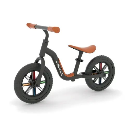 Chillafish Buzzi 10' Balance Bike for Kids 1.5 years and older, Lightweight Toddler Bike with Adjustable Seat Black