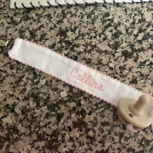 Lullaby Set Legacy Pacifier Clip with Picot Trim
