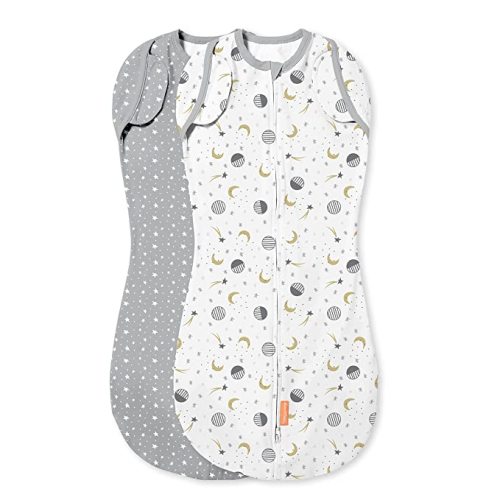  SwaddleMe Luxe Easy Change Swaddle, Ellie Elephant/Triangle  Grey, Small/Medium (0-3 Months) : Baby