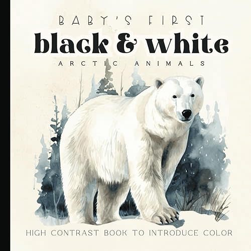 Baby's First Black and White Book: Arctic Animals Watercolor High-Contrast Images for Newborns - 12 Month Old | Nursery Decor | Images for Visual Development | Paperback | 6 x 6 inches Paperback – July 25, 2024