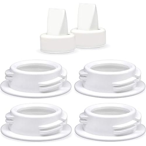 Maymom Baby Bottle Thread Changer; Allow Spectra S1 S2 Pumps Wide Mouth Flanges to be Compatible with Medela Bottles; Incl. Duckbills