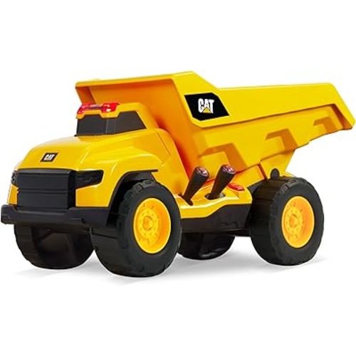 CAT Construction Toys, Motorized Dump Truck Toy, 6 Unique Sounds, 2 Motorized Functions, Lights & Sounds, Includes 3 AA Batteries.