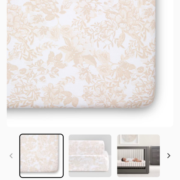 Floral Organic Jersey Cotton Crib Sheet and Changing Pad Cover Set
