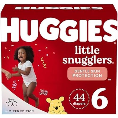 Huggies Size 6 Diapers, Little Snugglers Baby Diapers, Size 6 (35+ lbs), 44 Count