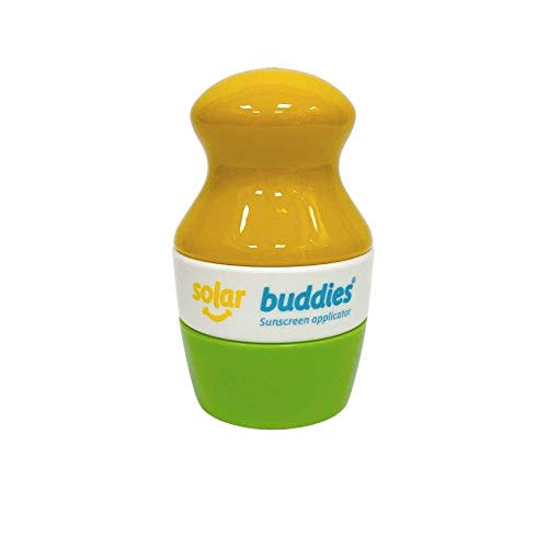 Green Single Solar Buddies Refillable Roll On Sponge Applicator For Kids, Adults, Families, Travel Size Holds 100ml Travel Friendly for Sunscreen, Suncream and Lotions (Green)