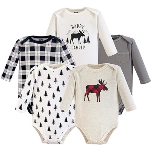 Hudson Baby unisex-baby Cotton Long-sleeve Bodysuits