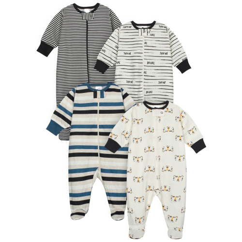 Onesies Brand Baby Boy Sleep 'N Plays Footed Pajamas, 4-Pack, Newborn - 6/9M